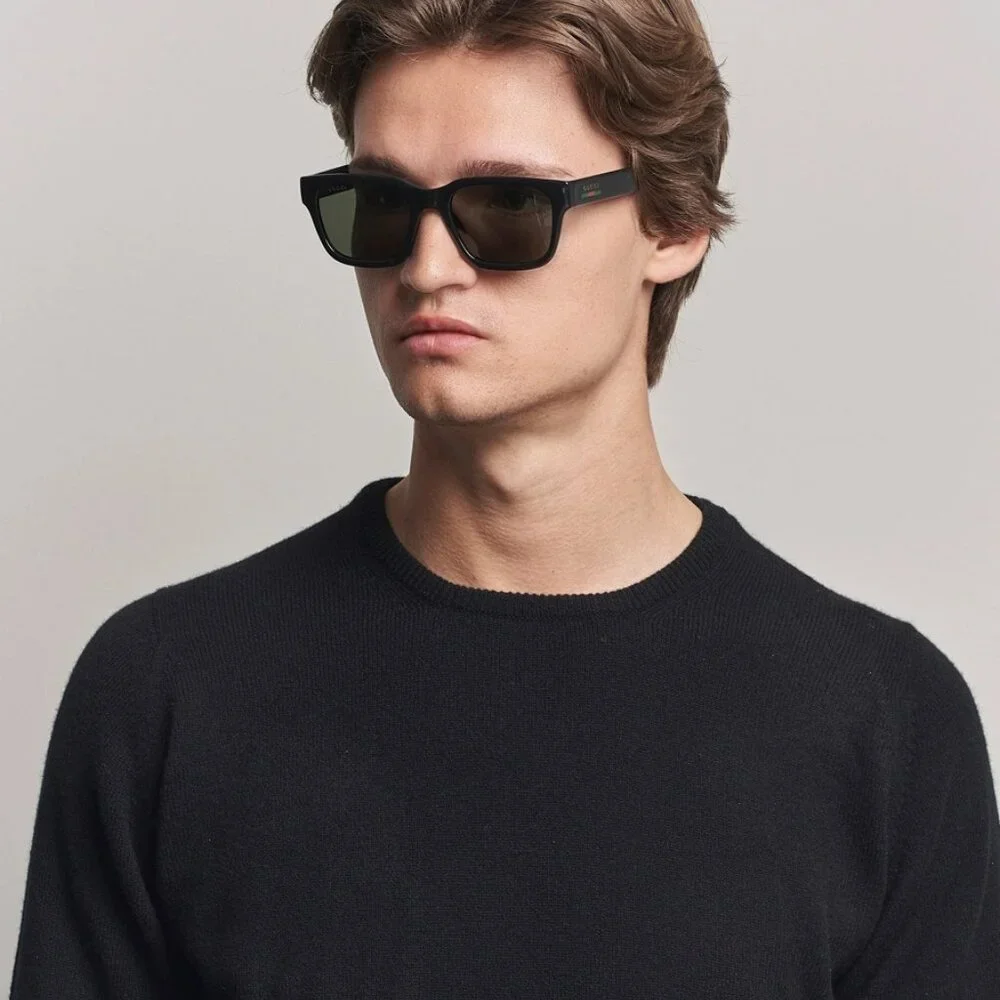 Gucci Men’s Sunglasses – Black Square Frame Polarized Lenses | GG1857S 005
